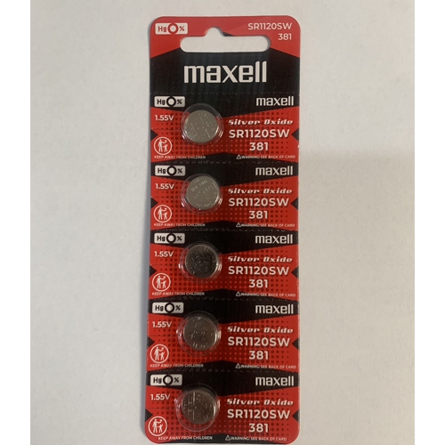 ถ่านกระดุม Maxell SR1120SW,SR1120,1120 เทียบเท่า 381 ของแท้ 100% แบ่งจำหน่าย แบบ 1 ก้อน,5ก้อน