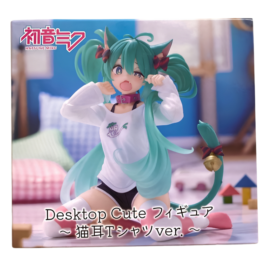 Taito Hatsune Miku Desktop Cute Figure Cat Ear T-Shirt Ver. Figure Japan Kasane Teto