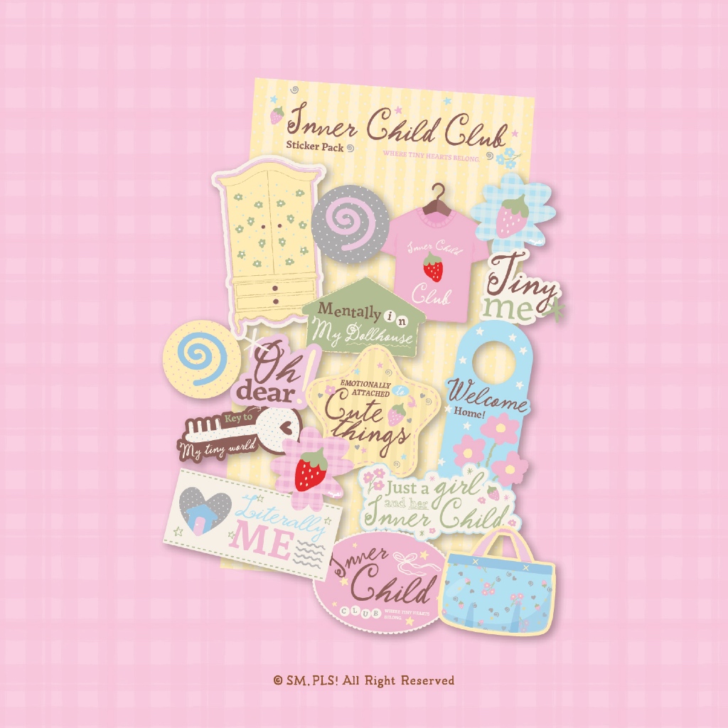 Inner Child Club Sticker Pack with zip bag / สติกเกอร์ไดคัทชิ้นพร้อมซองซิปพลาสติก - SM,PLS!