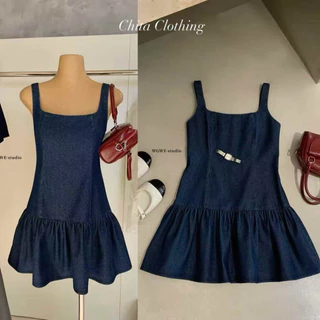 📍พร้อมส่ง📍8741 เดรสยีน คอเหลี่ยม งานซิปหลัง เนื้อผ้าดี งานสวย TAG:WG.WE 🇰🇷