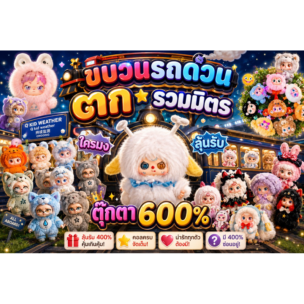 🚞กิจกรรมหน้าไลฟ ทายเลขแผ่นหอม /ผชด  3 คนต่อรอบ รับตุ๊กตาคละแบรนด์ (มาม่าบวน 99) 🚞 I is