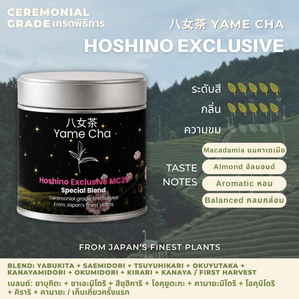 MC35 Matcha Hoshino Exclusive [Ceremonial Grade] ผงมัทฉะญี่ปุ่น เกรดพิธีการ 20 / 30 / 100g