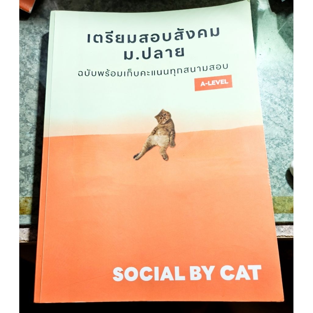 เตรียมสอบสังคม ม.ปลาย social by cat A-Level สังคมแมวส้ม รอยดินสอเกือบทั้งเล่มปกไม่สวย