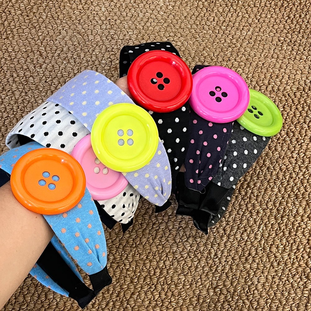 พร้อมส่ง HEAD BAND รุ่น กระดุม ที่คาดผม ลายจุด Polka Dot