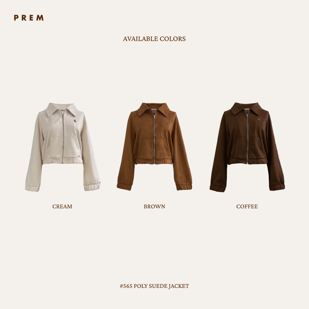 PREM Suede Jackets เสื้อแจ็คเก็ตโพลี่ หนังกลับ (M-XXL) #565