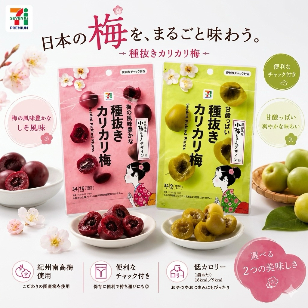 seeded Pickled Plums (บ๊วยดองกรอบ) จากเซเว่นญี่ปุ่น🇯🇵