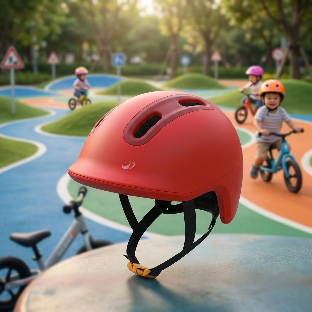 หมวกกันน็อคจักรยานสำหรับเด็ก รุ่น Play 500 (สีแดง) BTWIN