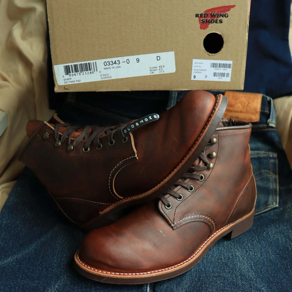 RedWing 3343 Blacksmith Copper Rough Tough มือสอง USA 9D 27cm ปี2023 Vibram 430 Mini-Lug กล่องเดิม