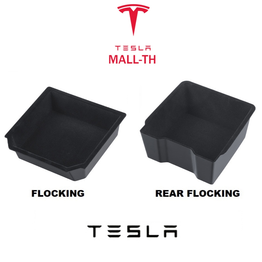 【ส่งจากไทย】Tesla Model Y L/Model 3 /Model Y Storage Box Flocking กล่องจัดระเบียบ กล่องเก็บของ กล่องเก็บของ ช่องกลางรถ