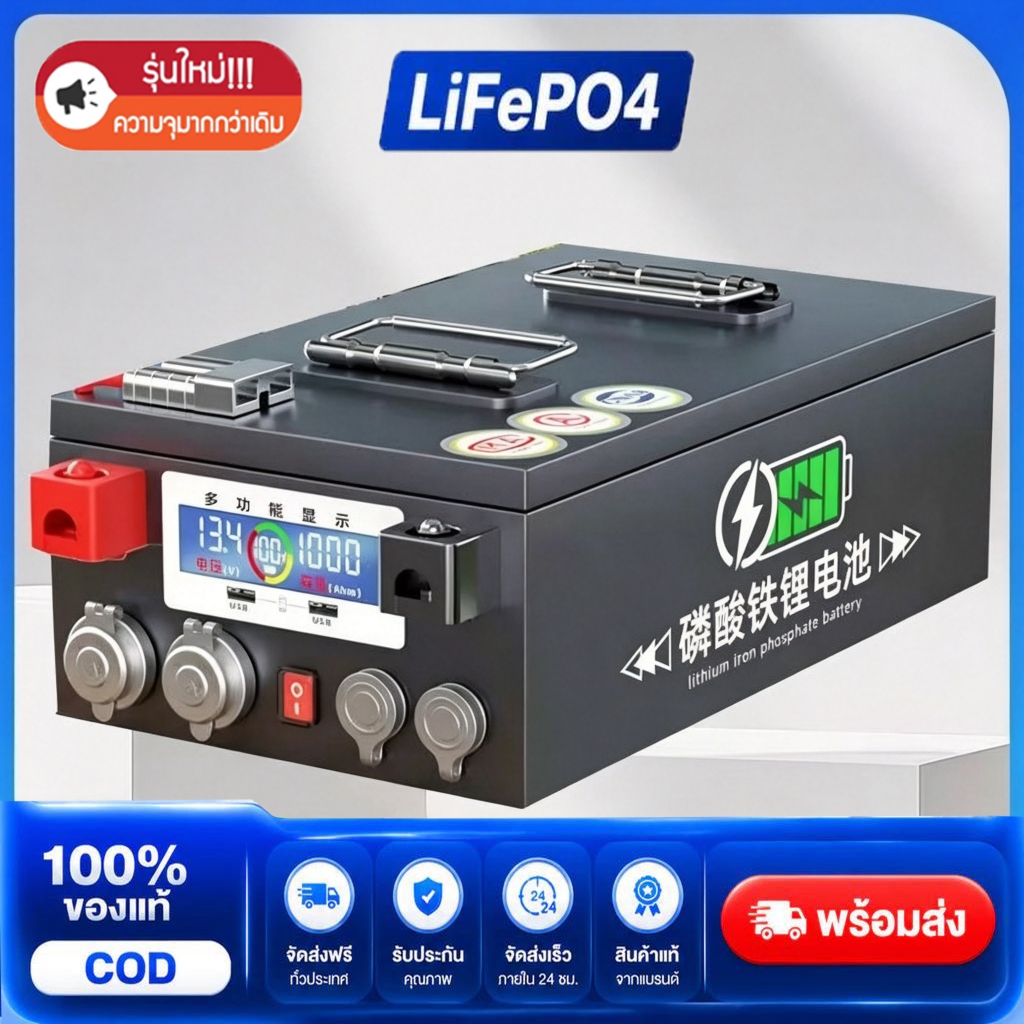 LiFePo4 แบตเตอรี่ 12V 24V 100Ah-200Ah แบตเตอรี่พลังงานแสงอาทิตย์ Ebike แบตเตอรี่แบตเตอรี่รถยนต์ประสิ