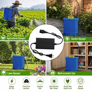 ปลั๊กชาร์จเครื่องพ่นยา 12V ที่ชาร์จแบตถังพ่นยา ตัวเรือน ABS สำหรับเครื่องพ่นยาไฟฟ้า เหมาะกับเครื่องพ่นยาไฟฟ้า 12V