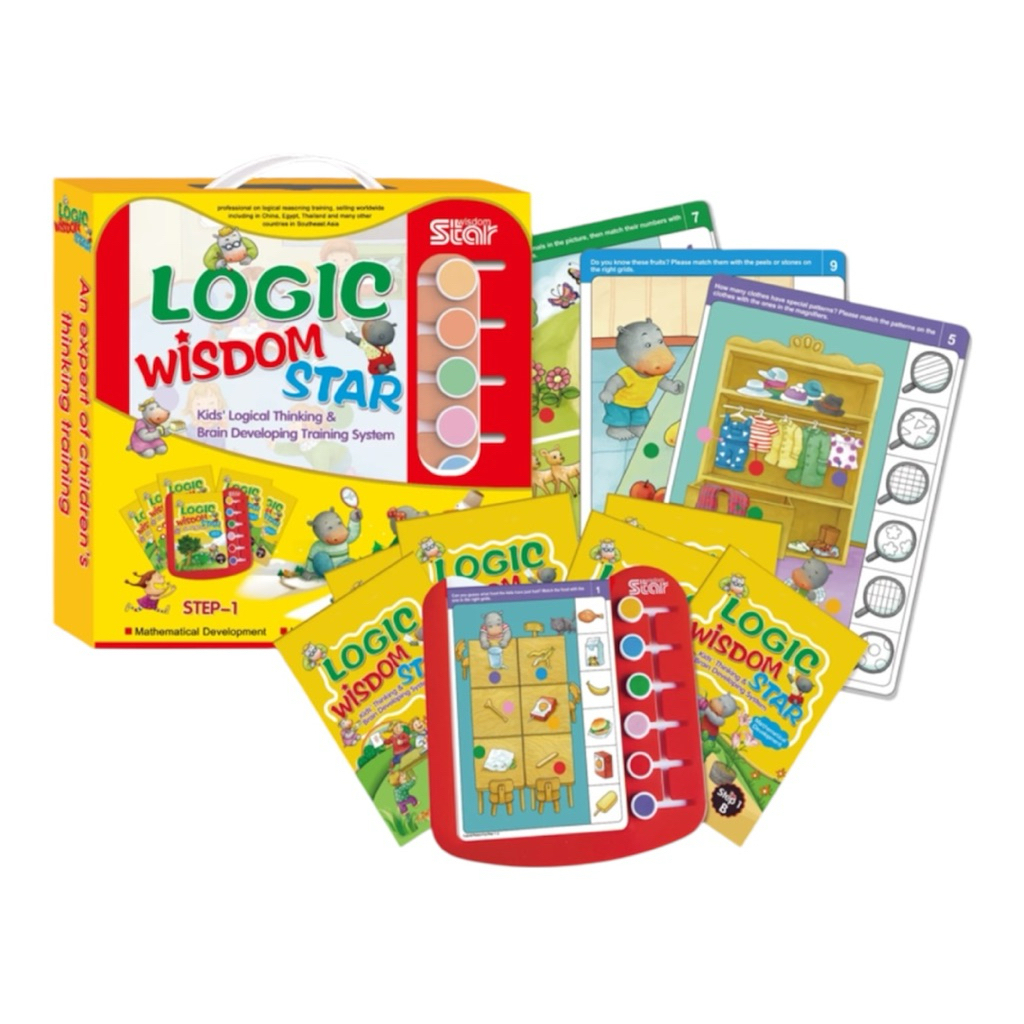 พร้อมส่ง📍LOGIC WISDOM STAR ชุดแบบฝึกหัดเสริมตรรกะ ของเล่นเสริมพัฒนาการ IQ ฝึกสมอง ตรรกะ สำหรับเด็ก 3-7 ปี