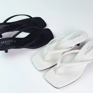 LEAVESSHOES รองเท้าส้นสูงคีบแฟชั่นผู้หญิง รุ่น SIMMER ส้นสูง 1 นิ้ว รองเท้าผู้หญิงมีส้น แบบสวม