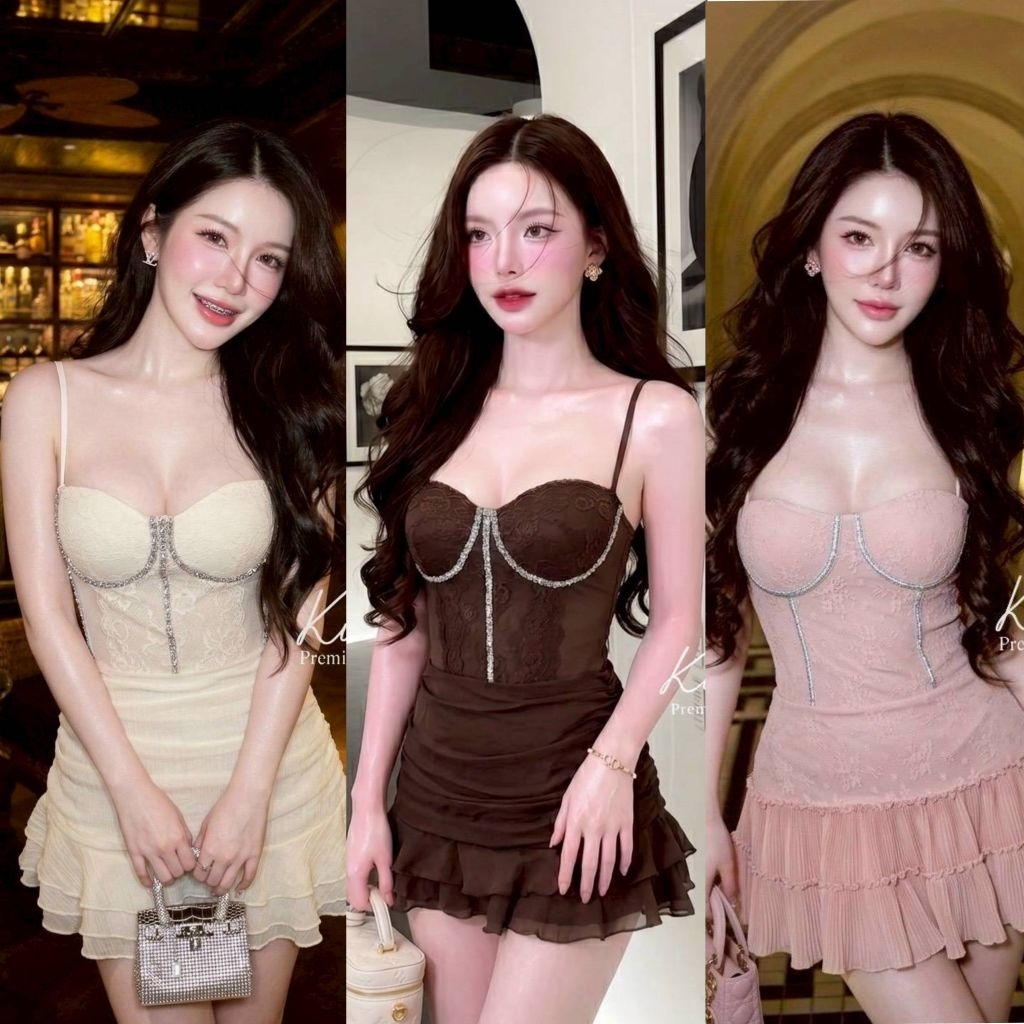 KITTI -T Set (2)เสื้อbodysuit +กระโปรง ชุดเซตสไตล์คุณหนูสุดเซ็กซี่ ชุดนี้เน้นงานดีไซน์ที่ละเอียดอ่อน