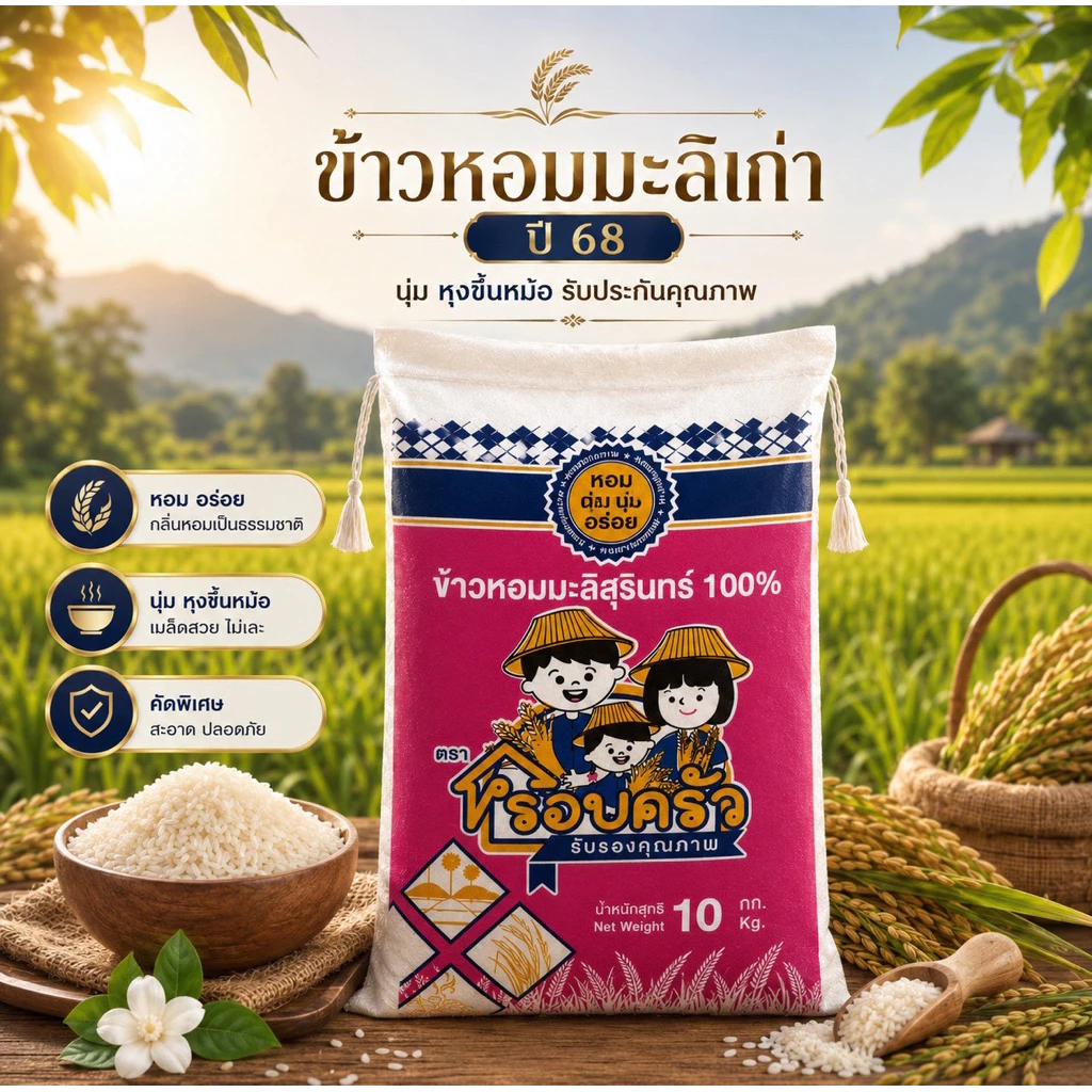 ข้าวหอมมะลิเก่า [ข้าวเก่า ] 10 กิโล