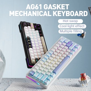 ZIFRIEND AG61 คีย์บอร์ดเกมมิ่งเชิงกล ระบบกาสเก็ต ขนาด 60% แบบเปลี่ยนสวิตช์ได้ (มีสาย) พิมพ์ภาษาไทย