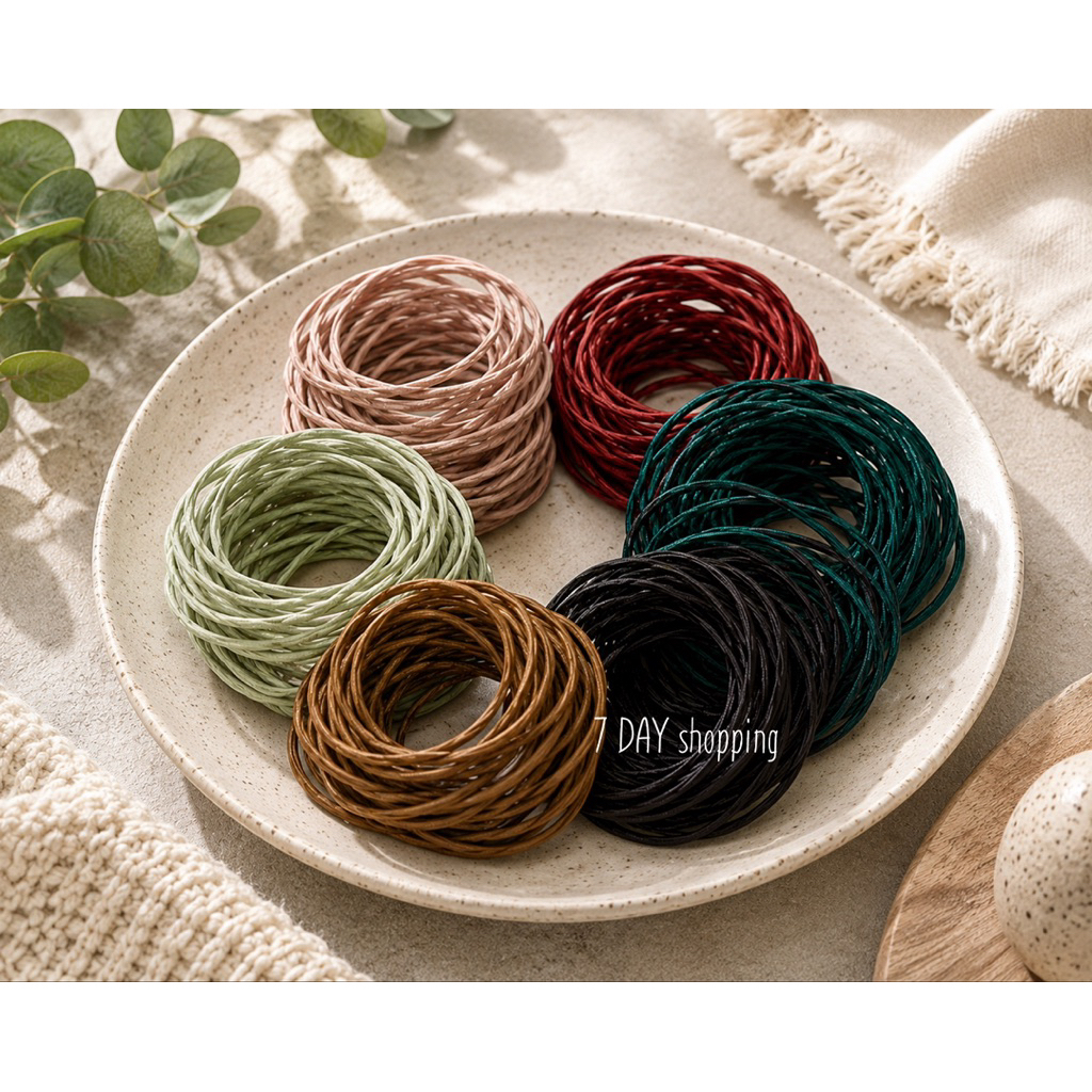 สุ่มสี 1 เส้น ยางรัดผมบาง หลายสี เรียบง่าย ทันสมัย ใช้งานง่าย ผมไม่พันกัน