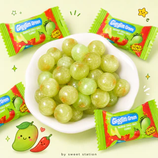 ลูกอมมะม่วงพริกเกลือ Green Mango Candy หอมหวาน อร่อยลงตัวสุดๆ แพ็กสุดคุ้ม50-100เม็ด กินแก้ง่วง เพลินๆ ลูกอมแ