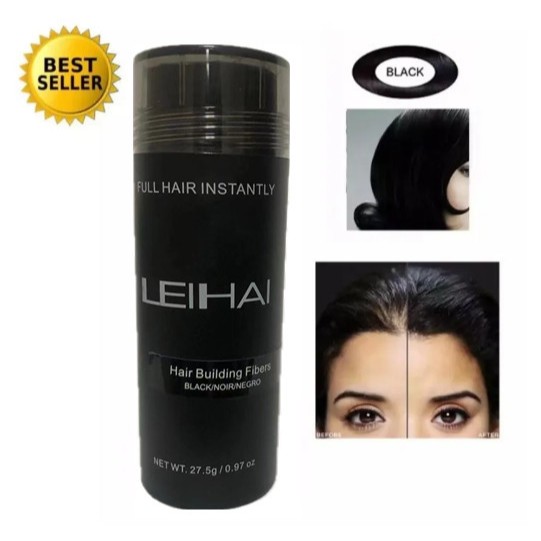 ส่งของตรงปก LEIHAI Hair Building Fiber ผงไฟเบอร์ปิดผมบาง Black