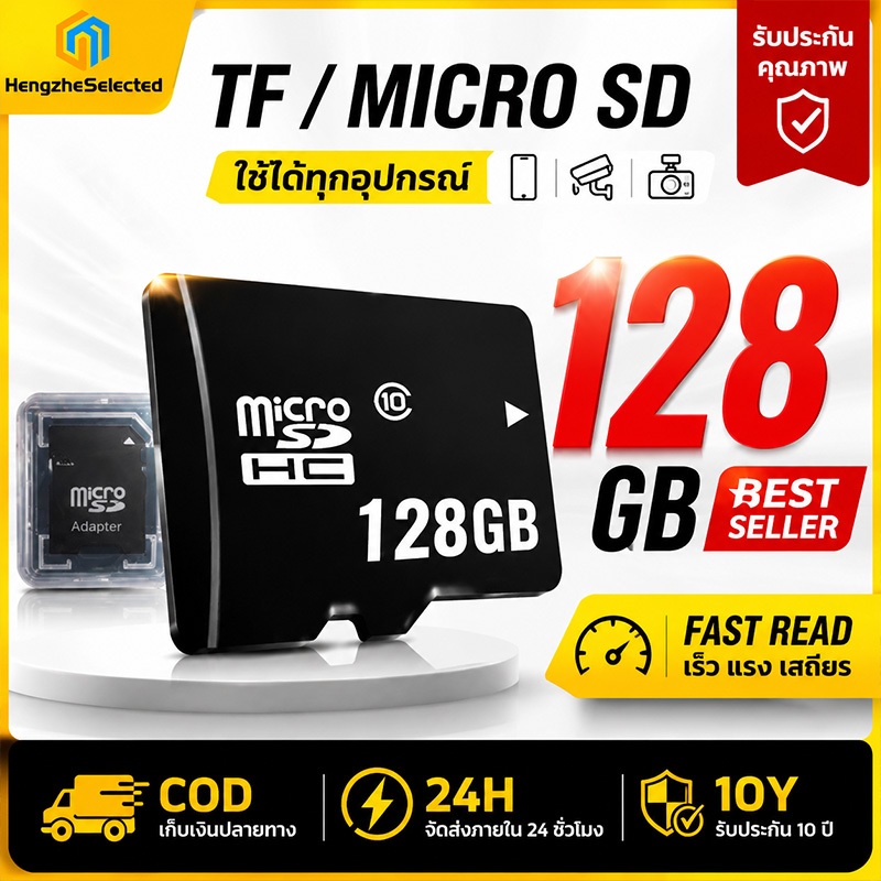 【รับประกัน 50ปี】เมมโมรี่การ์ด Memory Card Micro SD card 32GB-512GBกล้อง/กล้องติดรถยนต์/โทรศัพท์มือถือ สําหรับ Android