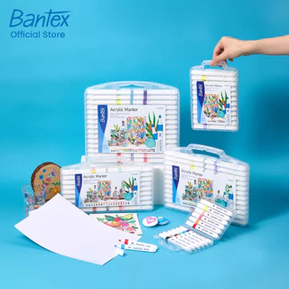 Bantex ปากกาอะคริลิก เมจิกไฮไลท์ แห้งเร็ว กันน้ำ เขียนได้หลายพื้นผิว พร้อมกล่องจัดเก็บ Marker pen