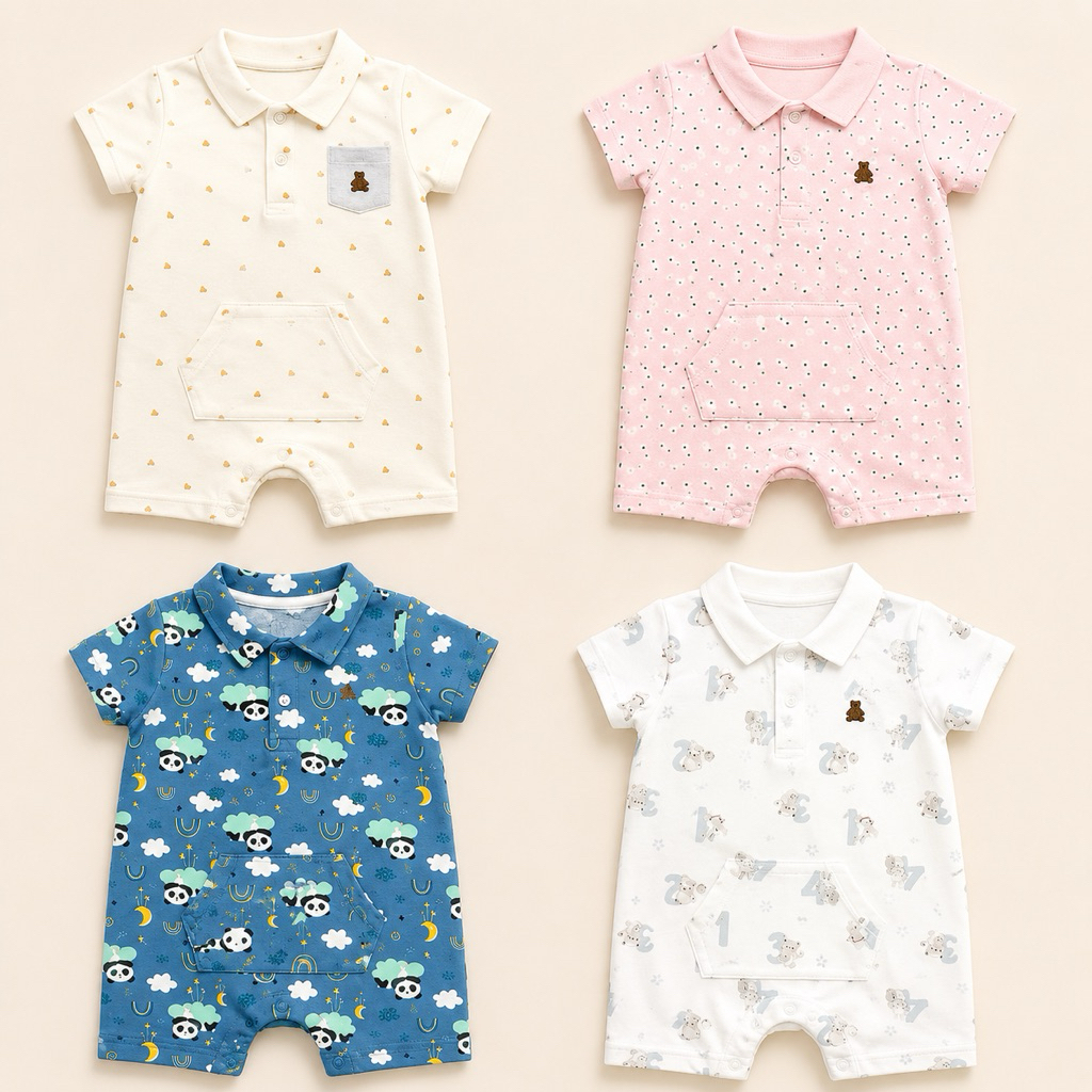 รอมเปอร์ 𝐆𝐀𝐏 𝐛𝐚𝐛𝐲 3m-24m ด้านหลังปักหมี