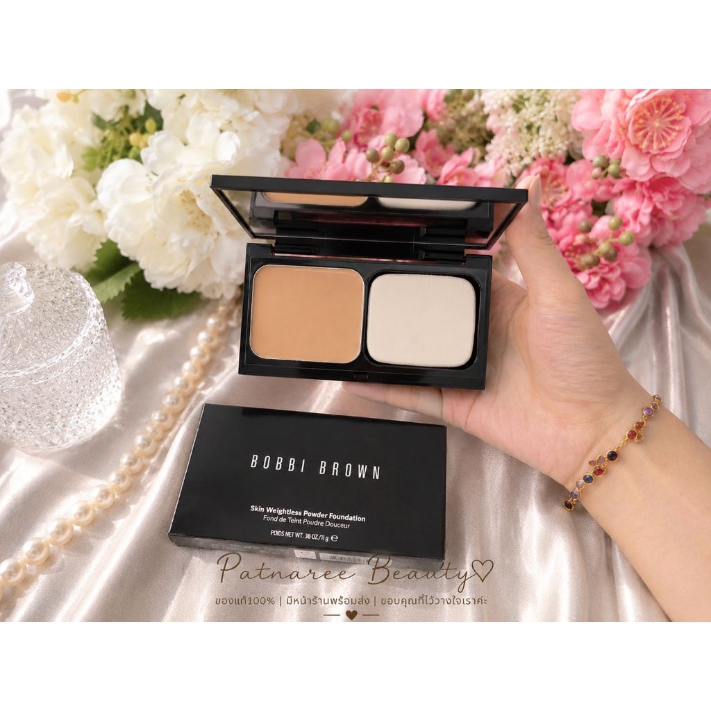 แป้งผสมรองพื้น ป้า​ยไทย​💯 Bobbi​ Brown​ Skin Weightless Powder Foundation แป้ง เนื้อบางเบาแต่ปกปิด​