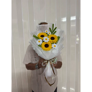 ช่อดอกไม้ลวดกำมะหยี่ (สูงประมาณ 45 cm) จัดทำ1-2วัน🌸🌻เปลี่ยนสีดอกแจ้งในแชทนะคะ