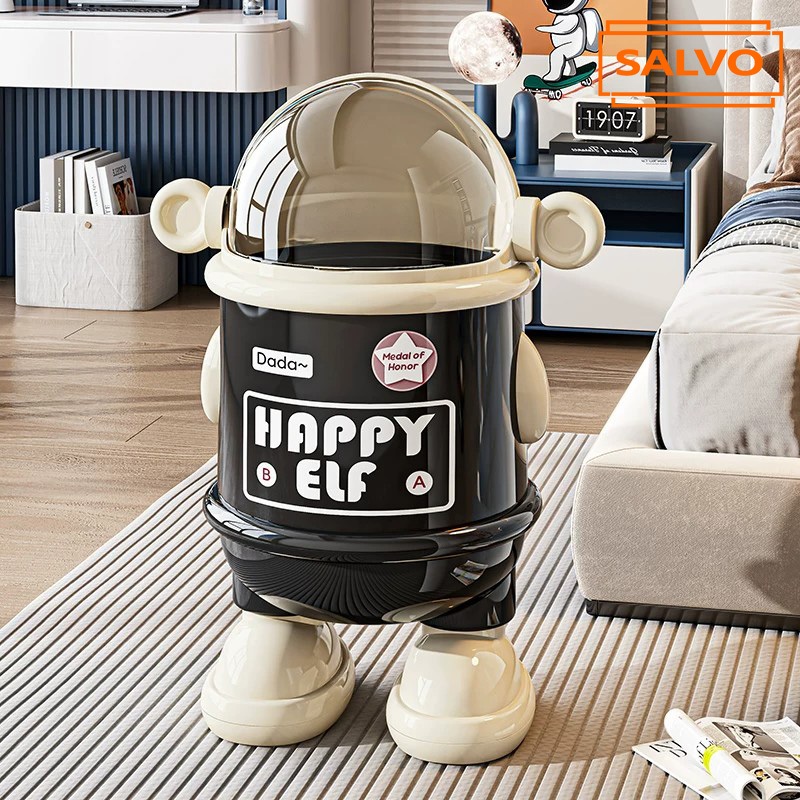 SALVO  นักบินอวกาศ ถังขยะ ถังขยะ หรูหรา Spaceman ถังขยะพร้อมฝาปิด ห้องนอน ถังขยะสวยๆ