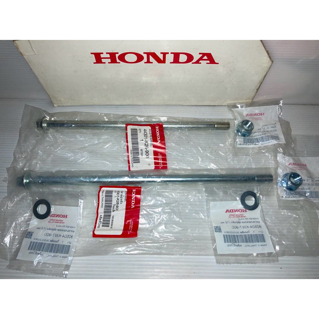 แกนล้อ หน้า หลัง น๊อต แหวนรอง MSX125 ตัวเก่า MSX125 SF แท้ศูนย์ฮอนด้า แกนเพลาล้อ 44301 42301-K26-900