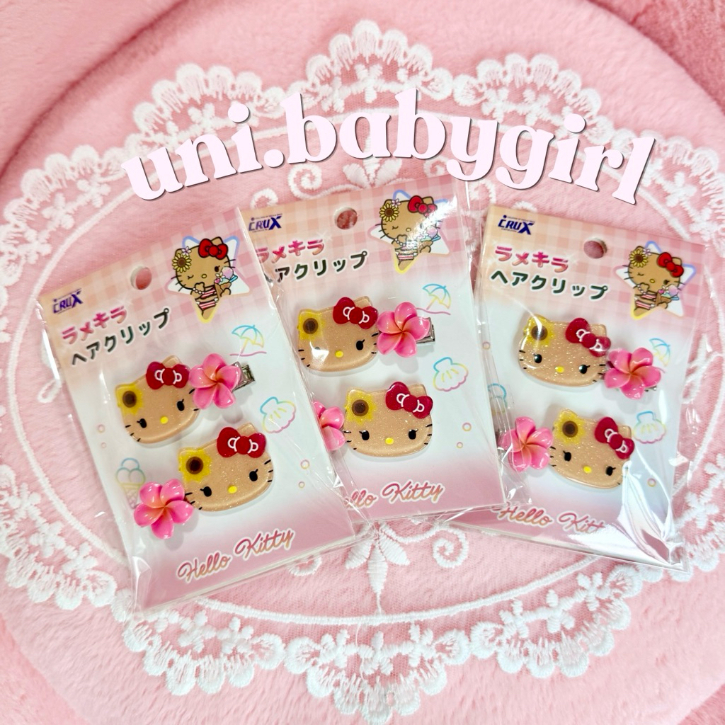 🌸🏖️พร้อมส่งด่วน ˚｡ʚ𓊆 Sanrio Summer 2026 𓊇ɞ｡˚ กิ๊ปติดผมซาริโอผิวแทนของแท้!