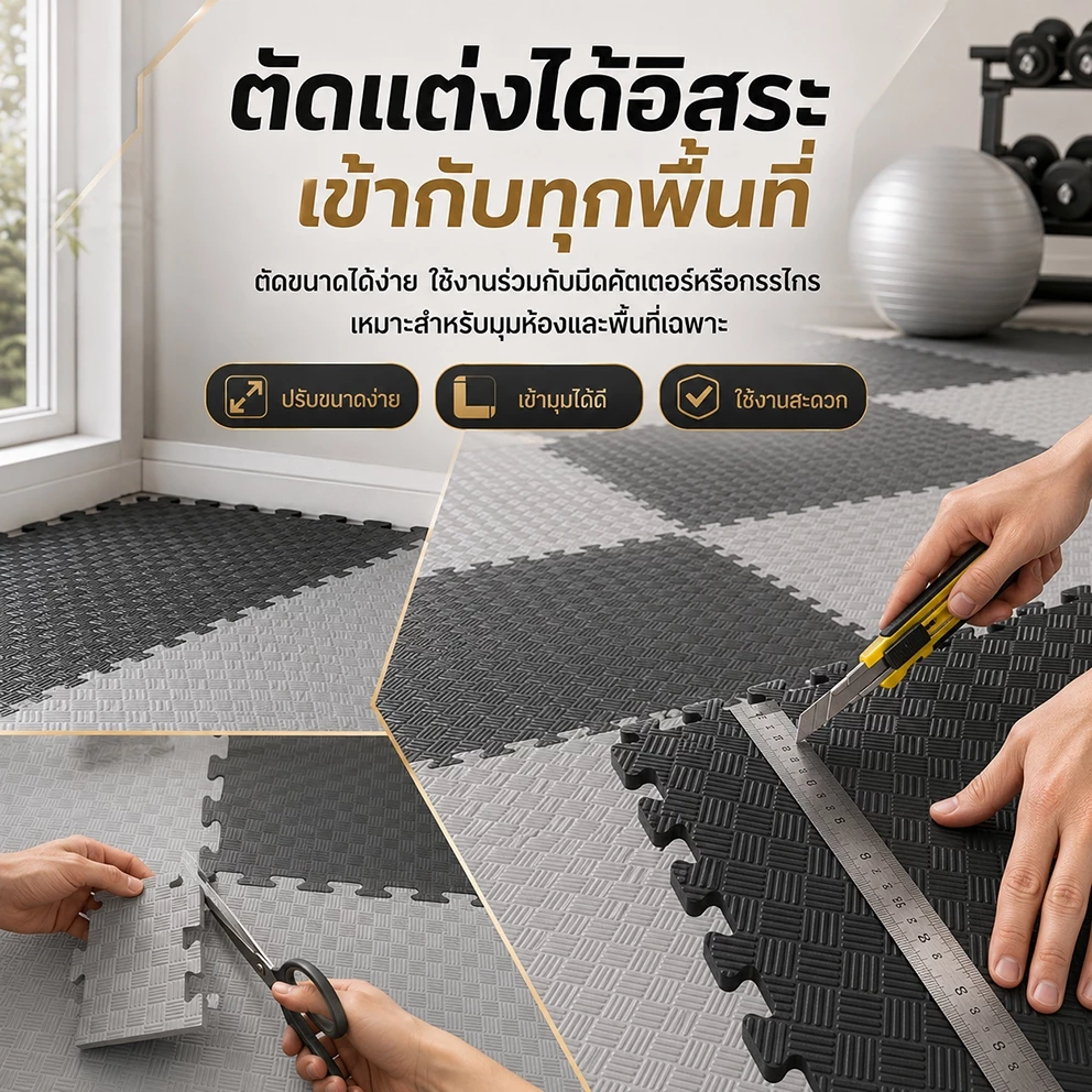 แผ่นยาง EVA 1x1m 2.5cm ปูพื้นฟิตเนส จิ๊กซอว์ กันเสียง thumbnail 7