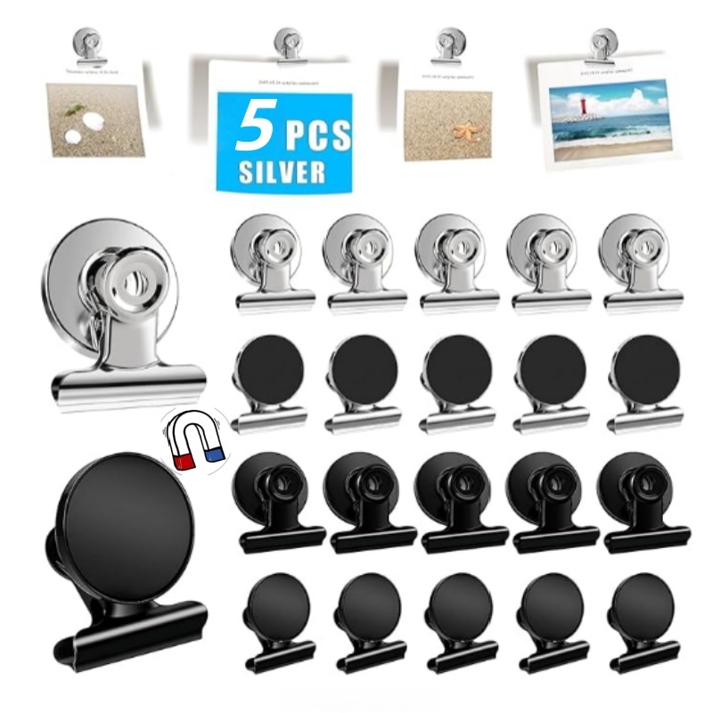 5/10PCS คลิปหนีบแม่เหล็กติดตู้เย็นได้ หนีบกระดาษได้ ของแต่งบ้าน Magnet Clip