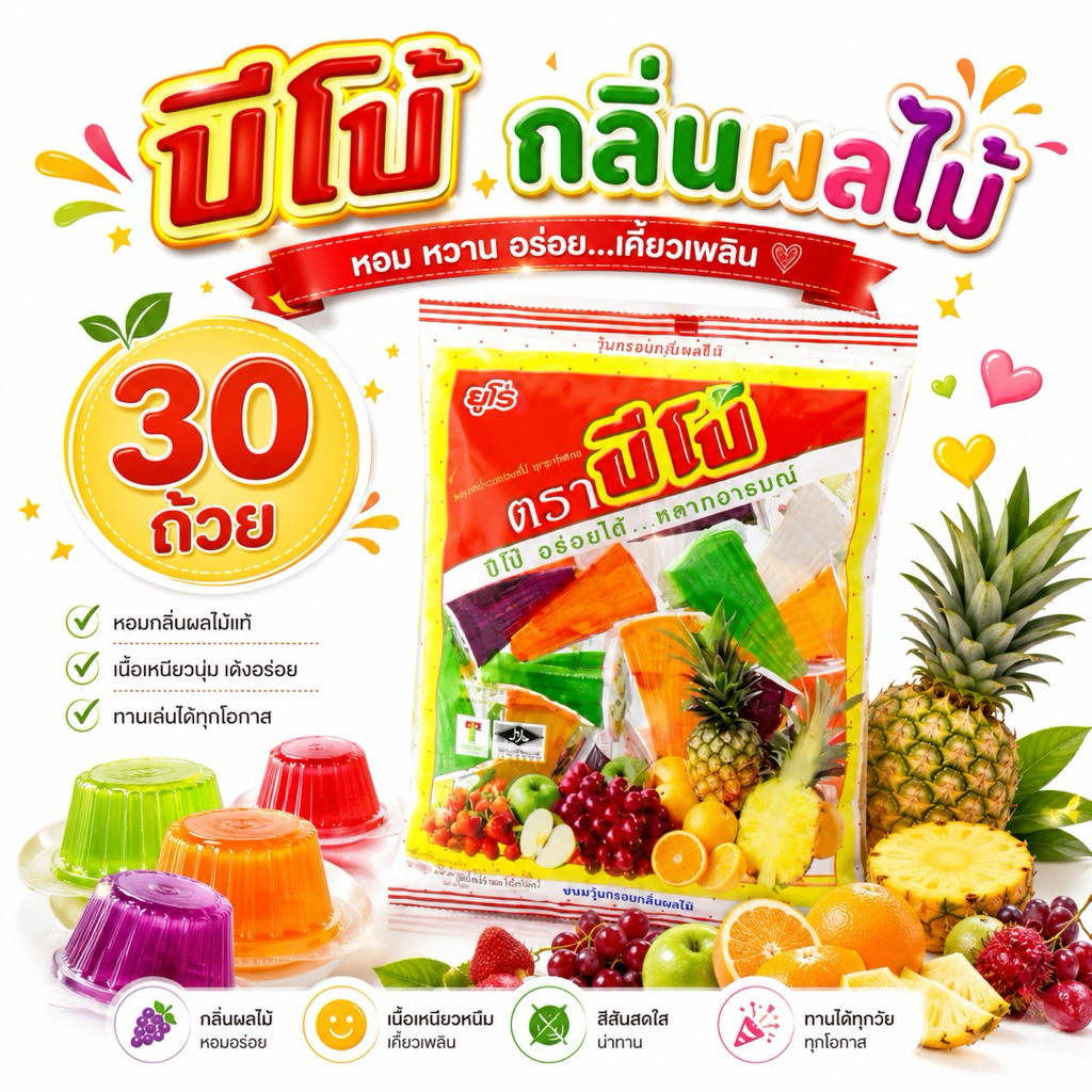 Pipo Jelly ปีโป้ เยลลี่ กลิ่นผลไม้  อร่อยได้หลายอารมณ์