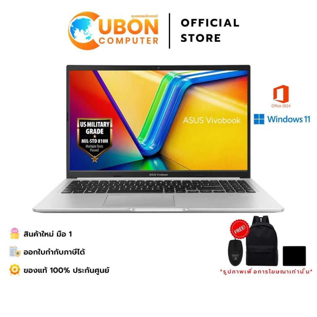 ASUS Vivobook 15 X1502VA-SILVER578WA NOTEBOOK (โน้ตบุ๊ค) /INTEL CORE I5-13420H/8GB/512GB/WIN11/OFF20