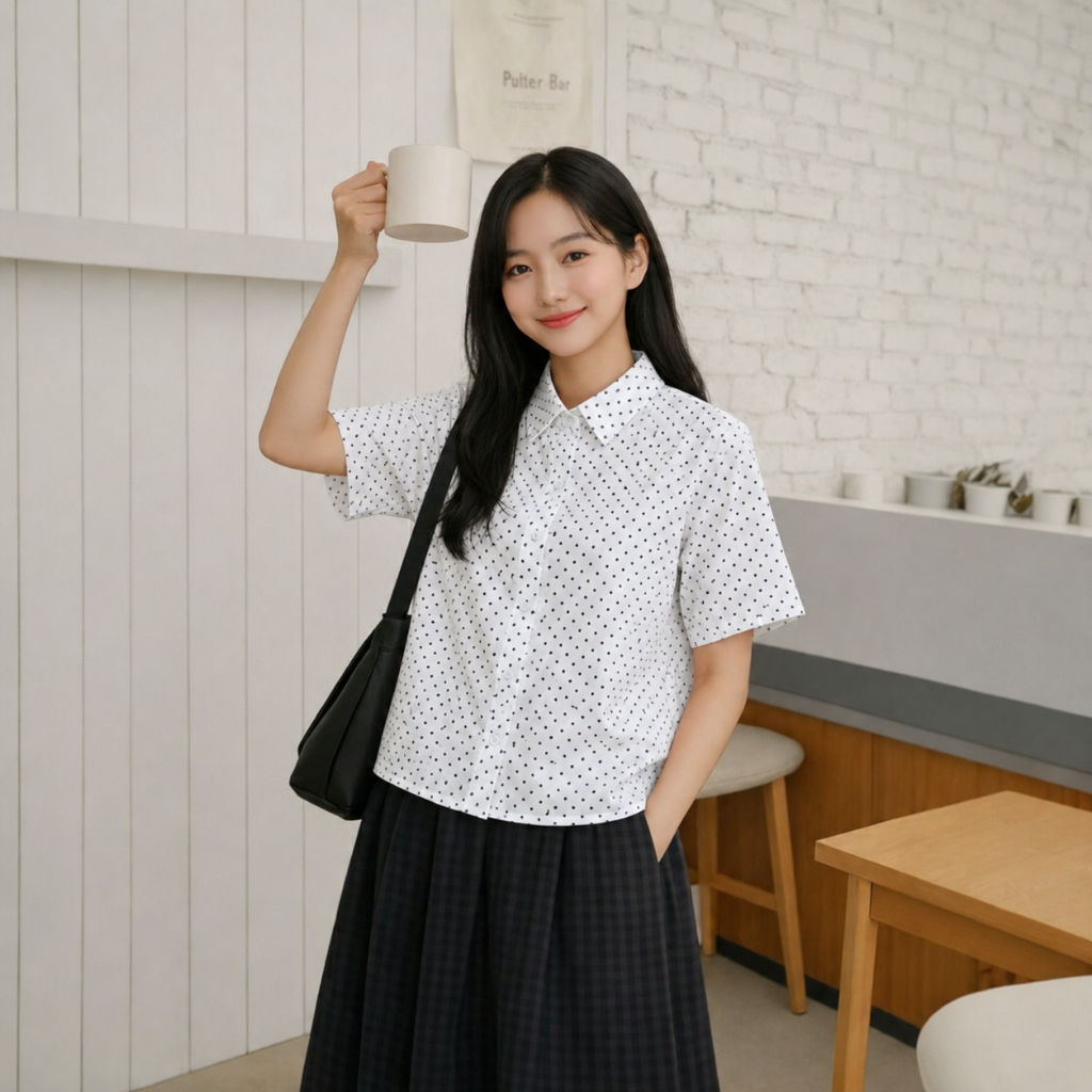 เสื้อเชิ๊ตผู้หญิงแขนสั้น  Graphic Shirt  พิมพ์ลาย เนื้อผ้า cotton 100%   by Minimal Club