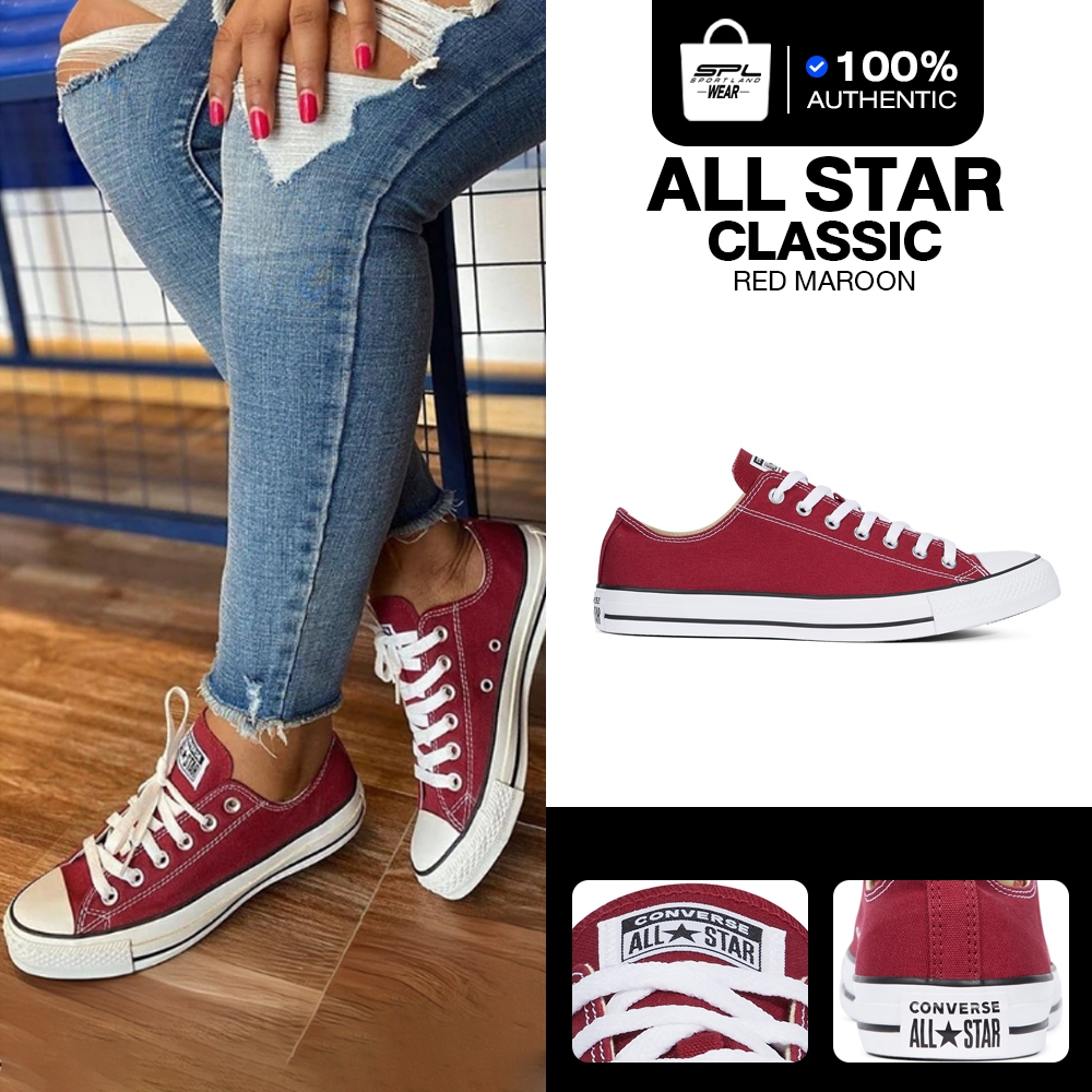 Converse Collection รองเท้าผ้าใบ รองเท้าแฟชั่น UX Chuck All Star OX M9691CS1MA(สีเลือดหมู) / 1U647S1