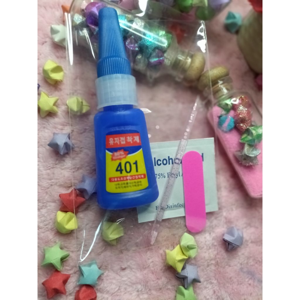 ชุดติดเล็บปลอมมีไห้เลือกทั้งแบบกาวชมพูและกาว401