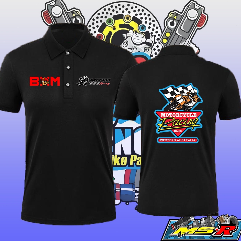 New NGO Racing Thailand สไตล์รถแข่ง Polo shirt ลายพิมพ์ชัดเจนสีสันสด พิมพ์ลายหลวม เสื้อคอปกแขนสั้นผ้
