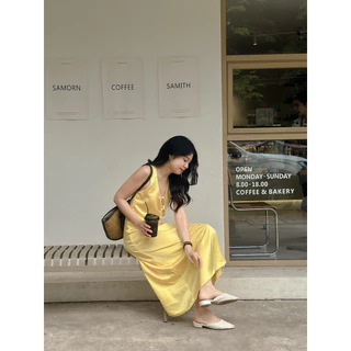 Berin satin dress งายเดรสยาวผ้าซาติน : everydaylookk store