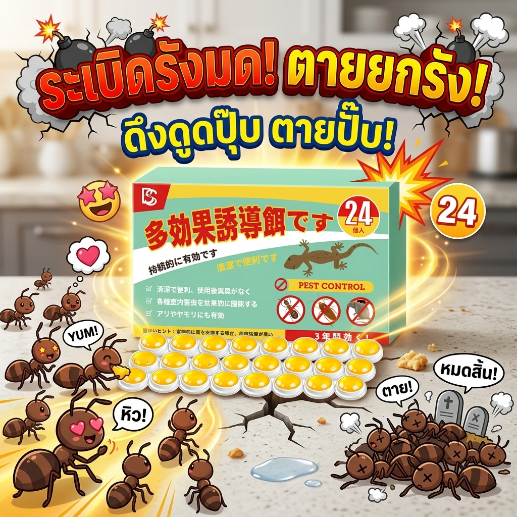 🚫แก้ปัญหามดรบกวน🐜SLB ยาฆ่ามด กำจัดมด ยากําจัดมด เจลกำจัดมด ดึงดูดและฆ่าในขั้นตอนเดียว กำจัดมดได้หมดจด เหยื่อมด ฆ่ามด