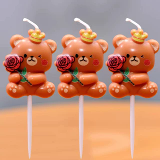 504 <พร้อมส่งในไทย 🇹🇭> มีหลายลาย เทียน Happy birthday 🎂 เทียนวันเกิดน้องหมี