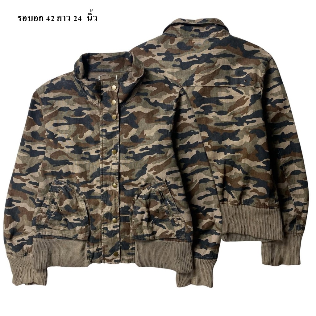 Vintage Military Reversible Bomber Jacket มือสอง Size M