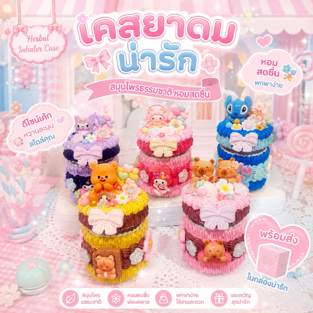 เเบบ A เคสยาดมหงษ์ไทย DIY (พร้อมส่ง) เคสยาดมหงษ์ไทย (ไม่มีไส้) หลายหลายสไตล์ น่ารัก เลือกได้ตามชอบ