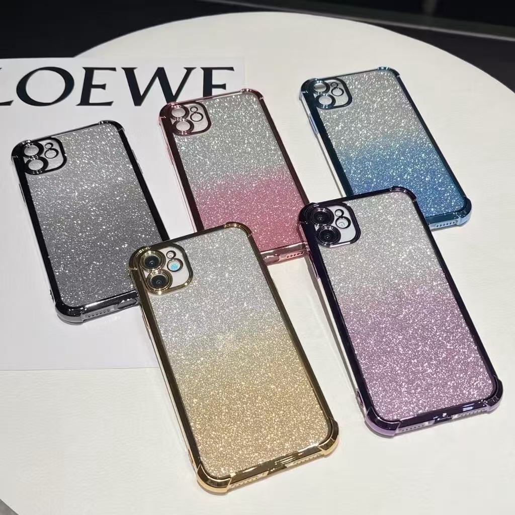 ใสเงา กากเพชร เคส แฟชั่น ฟุ้งฟริ้ง สำหรับรุ่น iphone 11 i13 i12pm i14 i14pm i13pm i15 i15pm i16 i16p