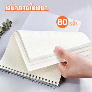 สมุดโน๊ตสันห่วง A4 B5 A5 ปกใส สไตล์มินิมอลมูจิ เส้นบรรทัด/ตาราง กระดาษหนาไม่ซึมหมึก สมุดเรียนทำงานnotebook muji official