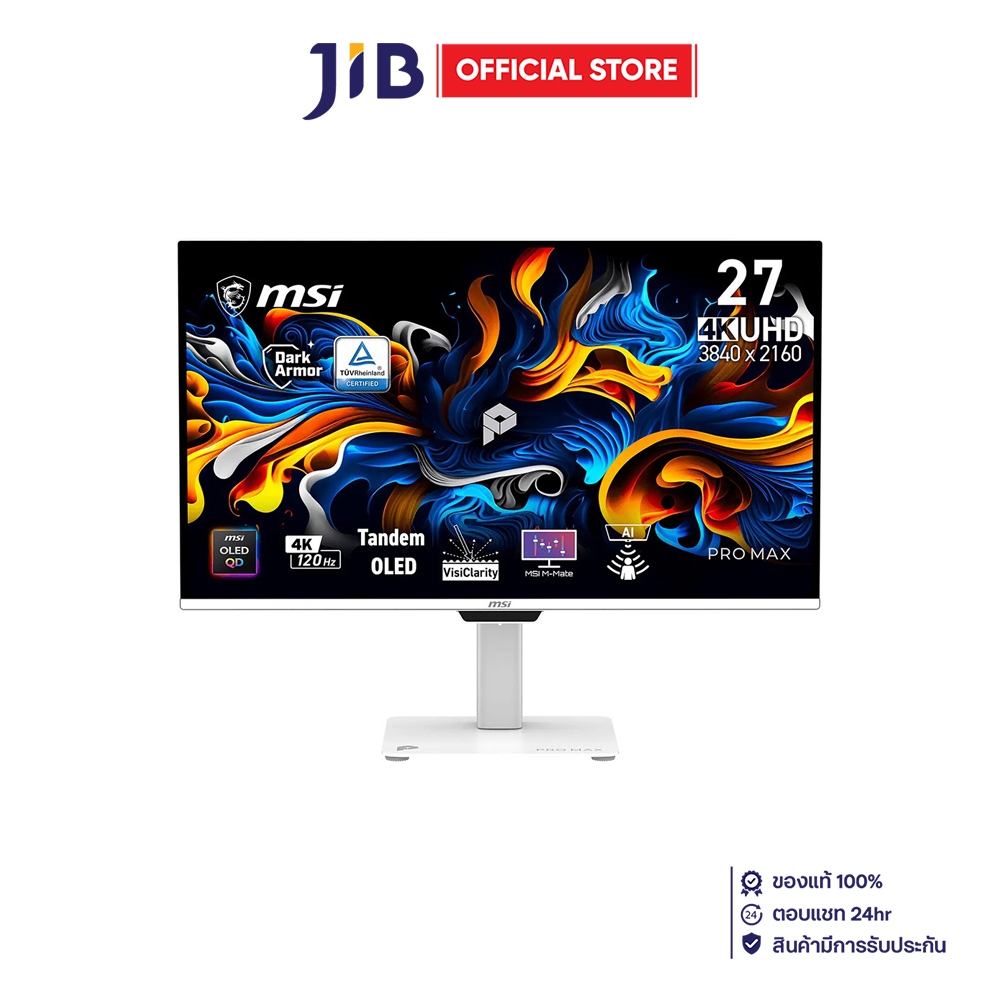 Monitor (จอมอนิเตอร์) MSI Pro MAX 271UPXW12G - 26.5 Inch QD-OLED 4K 120Hz AMD FreeSync Premium Pro Nvidia G-Sync