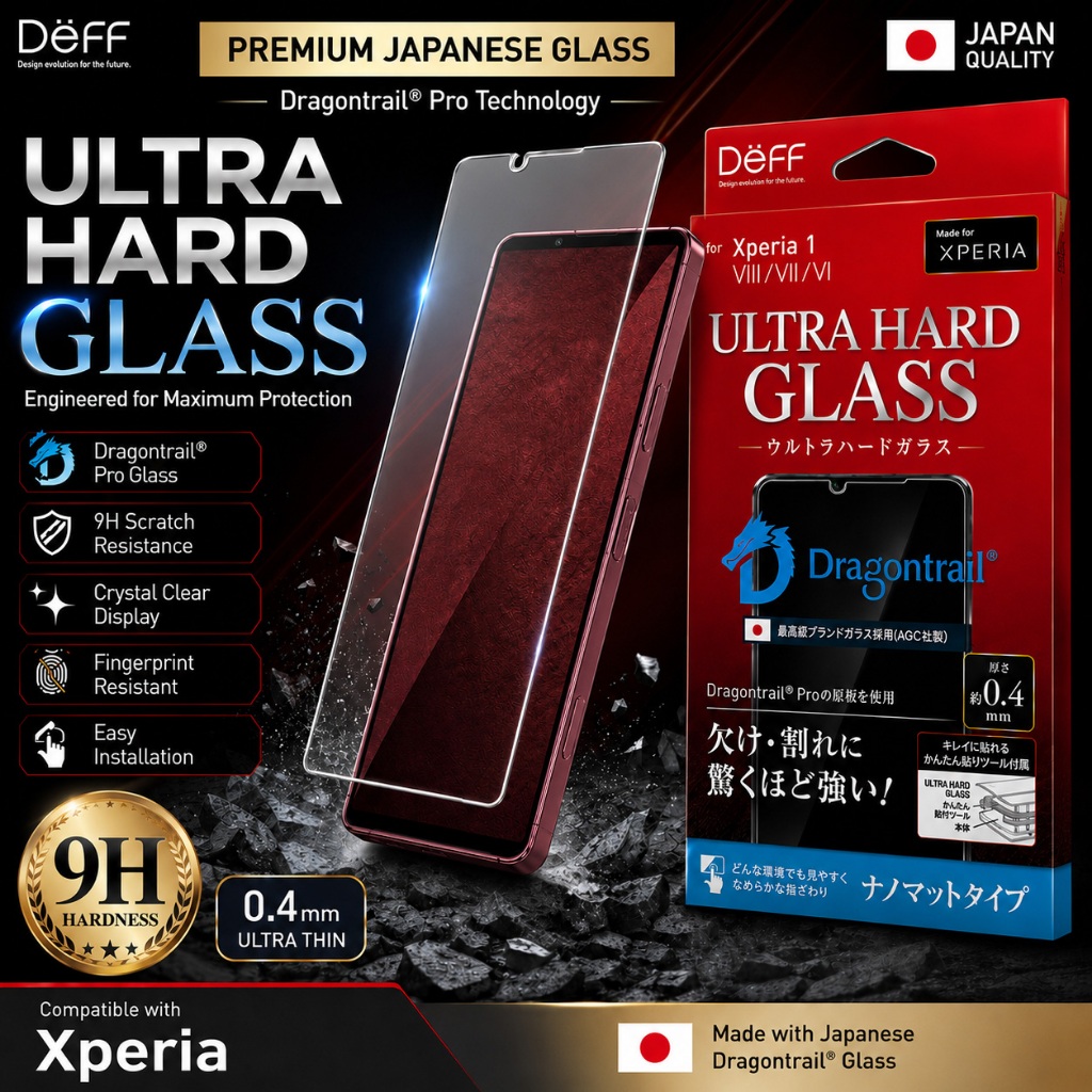 ฟิล์มกระจก Deff Ultra Hard Glass สำหรับ SONY Xperia 1 VIII / 1 VII / 10 VII / 1 VI / 1 V / 1 IV