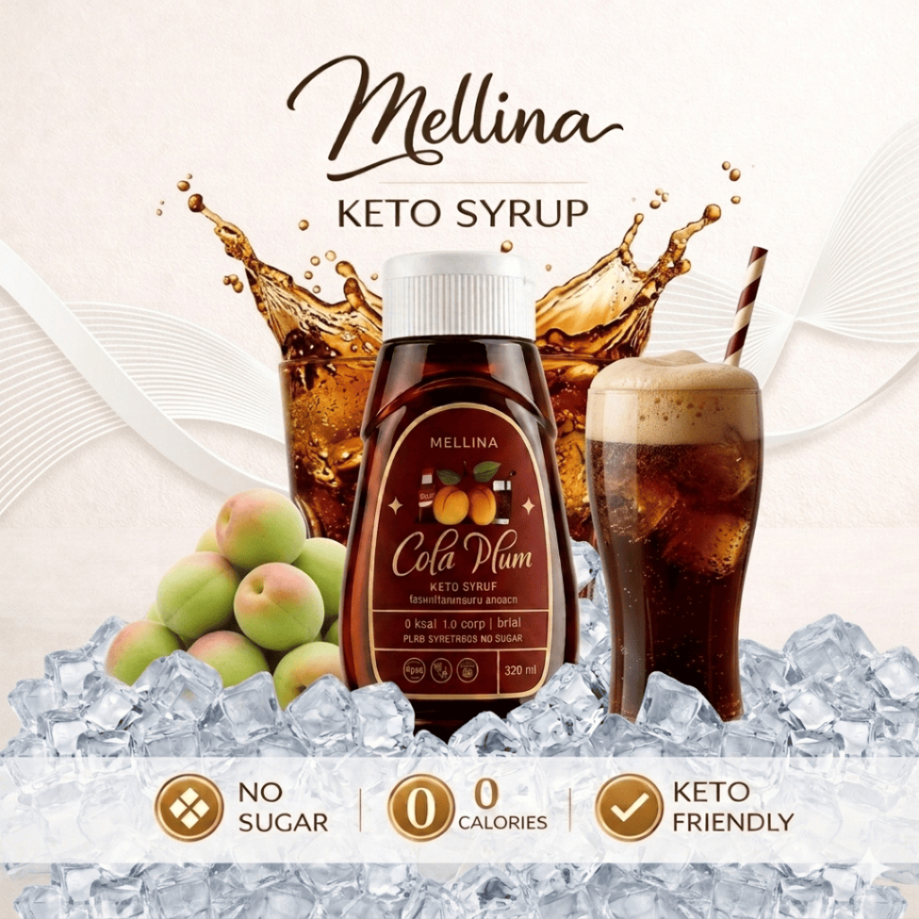 MELLINA Syrup ไซรัปหญ้าหวาน  รสโคล่าบ๊วย หอมสดชื่น ไม่มีน้ำตาล พลังงาน 0 แคลลอรี