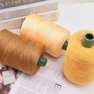 สายถักไนลอนหนา 3mm PP Craft Rope Thick Nylon Tiny Cord Crochet Yarn Roll สำหรับถักหมวกฤดูร้อน กระเป๋า งานฝีมือ Hand Knit